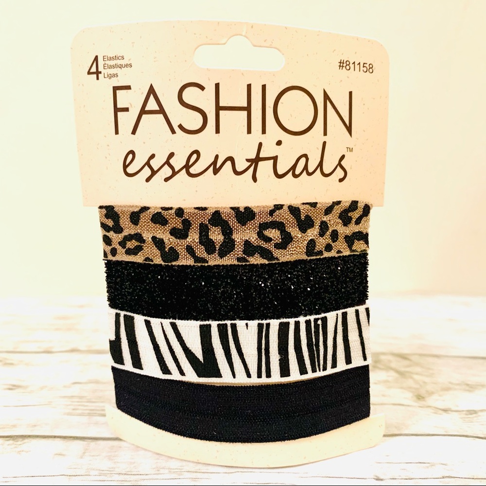 🔥3/$10 or 5/$15🔥 Animal Print Fashion Essentials Hair Ties/Elastics - Set of 4